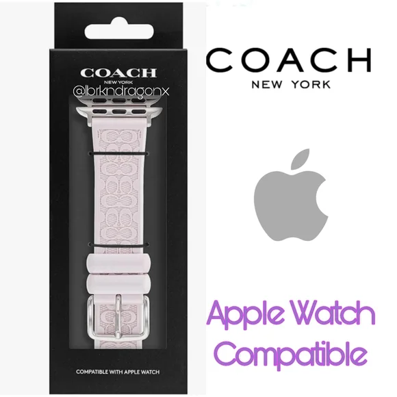 NWT SEALED BNIOB Coach Silicone Watch Band Apple Watch Compatible Pink 🩷